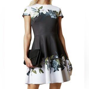 Ted Baker Fit and Flare Mini Floral Dress size 2 fits US4-6